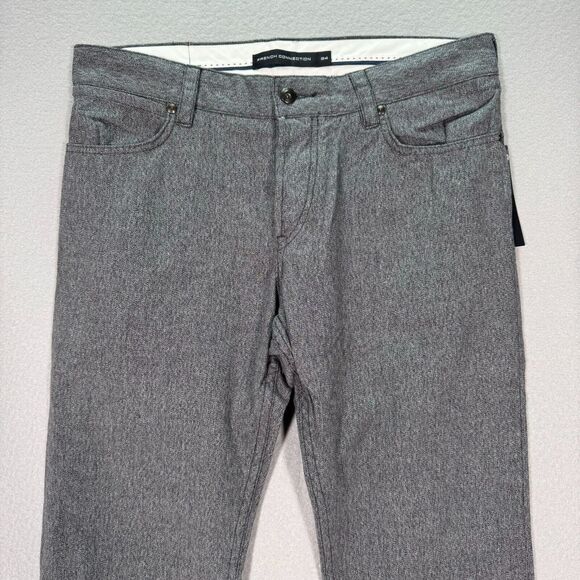 French Connection Summit Trouser Womens 34 Black Melage Gray Straight Spiderman - Picture 3 of 14